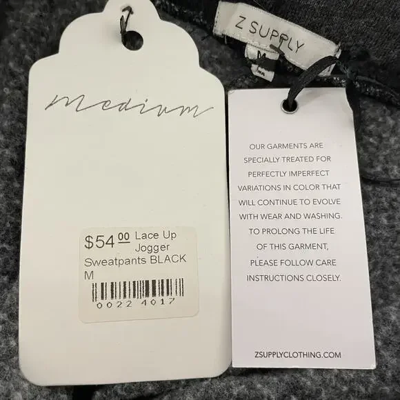 Z Supply Lace Up Jogger Women’s Size M Washed Gray Fleece Soft Tapered Ankle NEW - Picture 8 of 11